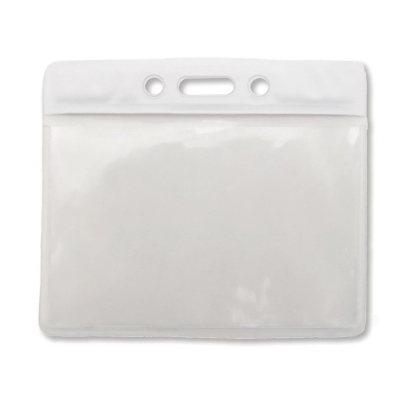 Horizontal Clear Vinyl Badge Holders with Color Bar - Horizontal Clear Vinyl Badge Holders with Color Bar - Image 1 of 8