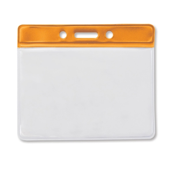 Horizontal Clear Vinyl Badge Holders with Color Bar - Horizontal Clear Vinyl Badge Holders with Color Bar - Image 6 of 8