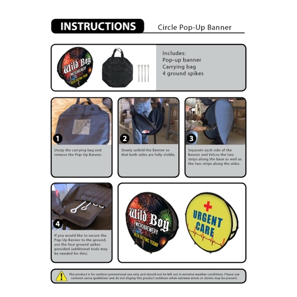 59" Circle Pop-Up Banner - 59" Circle Pop-Up Banner - Image 4 of 5