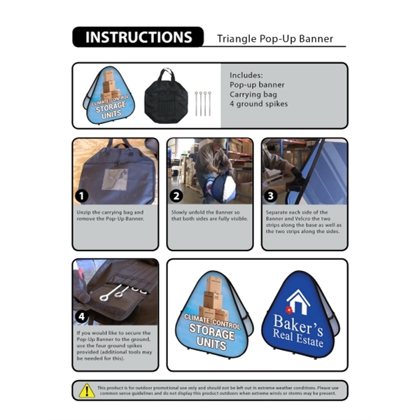 47.25" x 47.25" Triangle Pop-Up Banner - 47.25" x 47.25" Triangle Pop-Up Banner - Image 4 of 5