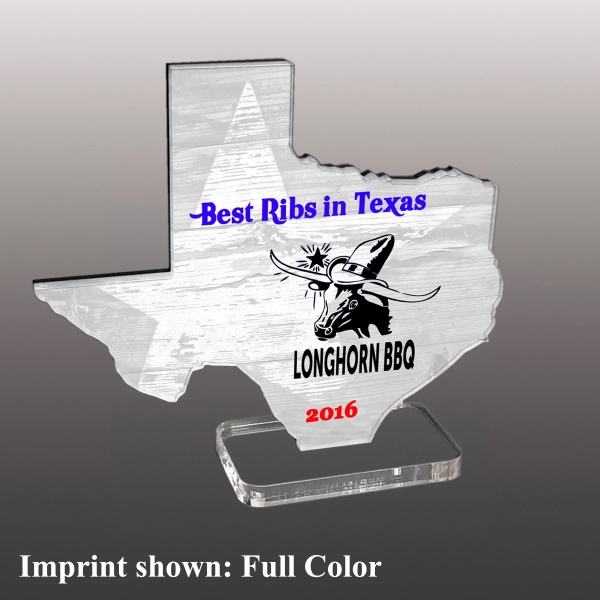 State of Texas Shaped Acrylic Award - Full Color - State of Texas Shaped Acrylic Award - Full Color - Image 0 of 1