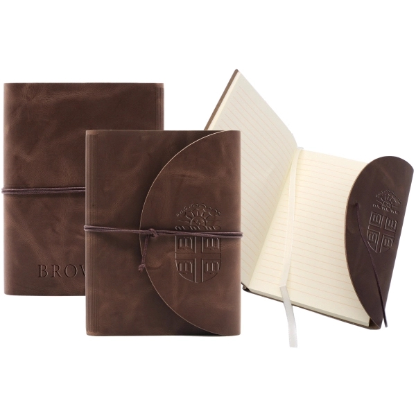 4.75" x 6.75" Leather Perfect Flap Book - 4.75" x 6.75" Leather Perfect Flap Book - Image 0 of 9