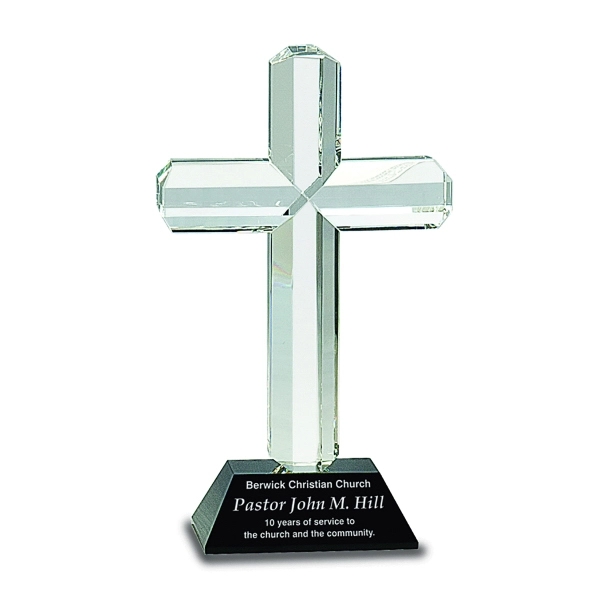 Engraved Premier Crystal Cross With Black Base - Engraved Premier Crystal Cross With Black Base - Image 0 of 0