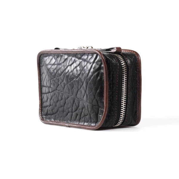 Handmade Buffalo Leather Carryall Tech Kit - Onyx Walnut - Handmade Buffalo Leather Carryall Tech Kit - Onyx Walnut - Image 4 of 9