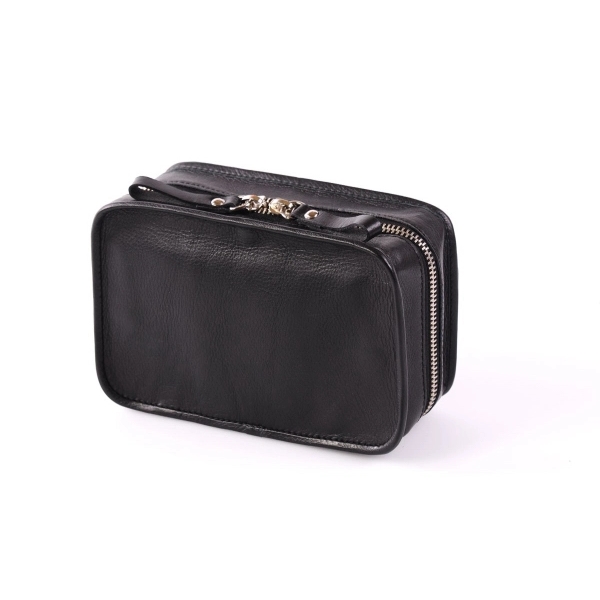 Handmade Calf Leather Carryall Tech Kit - Onyx - Handmade Calf Leather Carryall Tech Kit - Onyx - Image 5 of 10