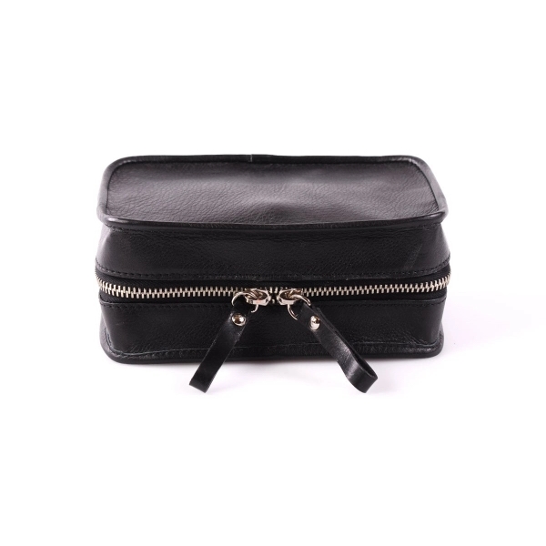 Handmade Calf Leather Carryall Tech Kit - Onyx - Handmade Calf Leather Carryall Tech Kit - Onyx - Image 1 of 10