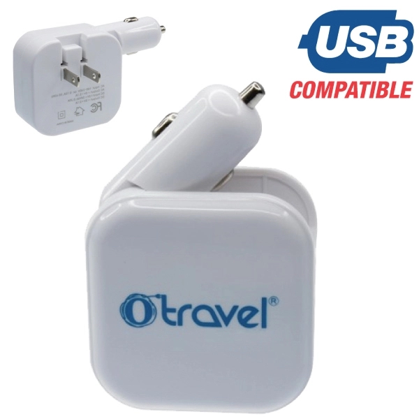 Hilltop - USB Type A charger with AC and car lighter plugs. - Hilltop - USB Type A charger with AC and car lighter plugs. - Image 1 of 11