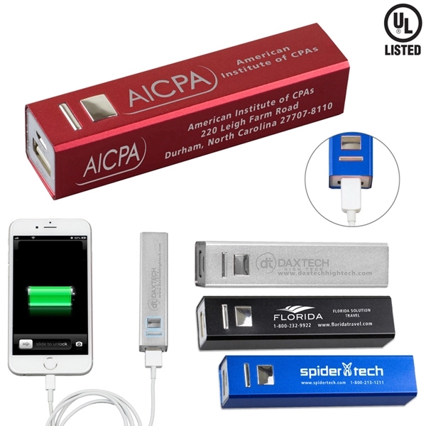 UL Listed Aluminium 2200 mAh Lithium Ion Portable Power Bank - UL Listed Aluminium 2200 mAh Lithium Ion Portable Power Bank - Image 0 of 24