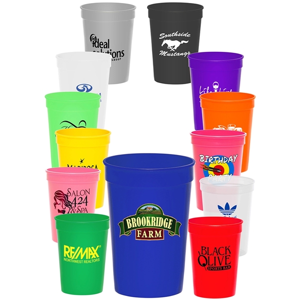 Cheers! 18oz Plastic Cups Disposable Reusable - 12 Pack - Fun & Chic, Unbreakable Frost Flex Drinkware Stadium Cup, Disposable Cups for Party