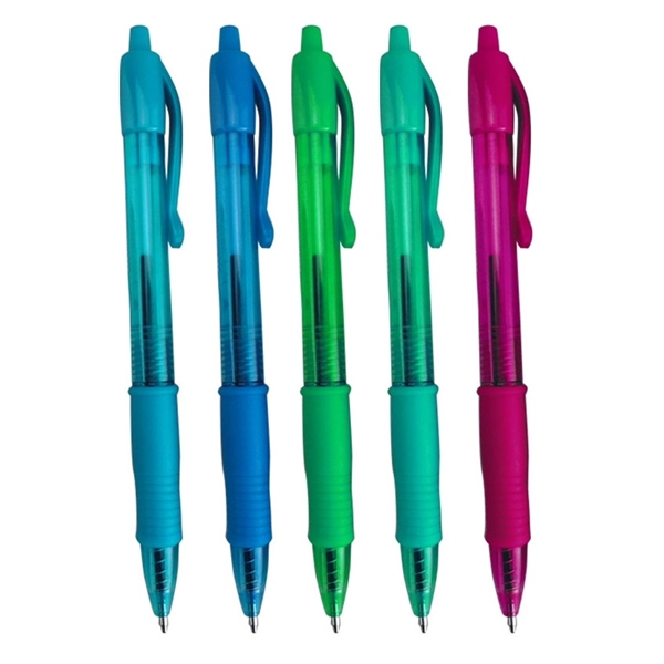 Plastic Ballpoint Pen With Rubber Grip - Plastic Ballpoint Pen With Rubber Grip - Image 0 of 2