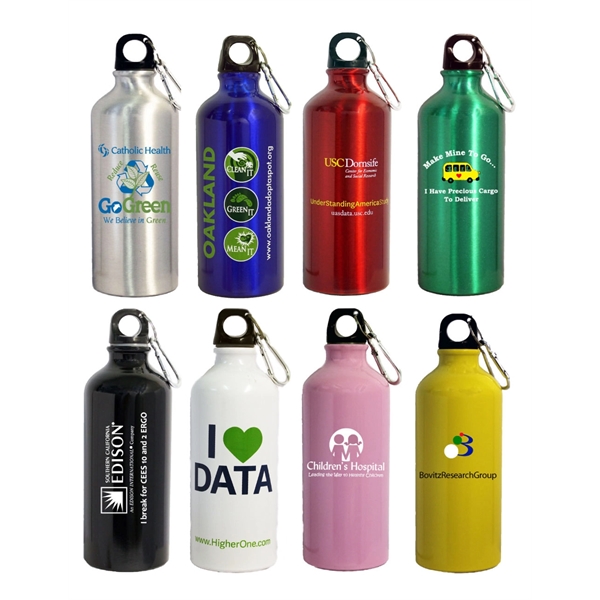 Aluminum Water bottle w/Carabiner - Aluminum Water bottle w/Carabiner - Image 0 of 8
