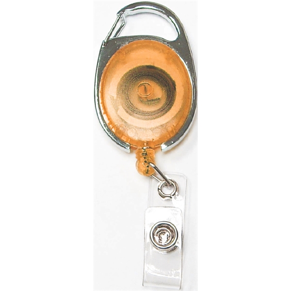Oval shape retractable badge holder with carabiner clip - Oval shape retractable badge holder with carabiner clip - Image 8 of 8