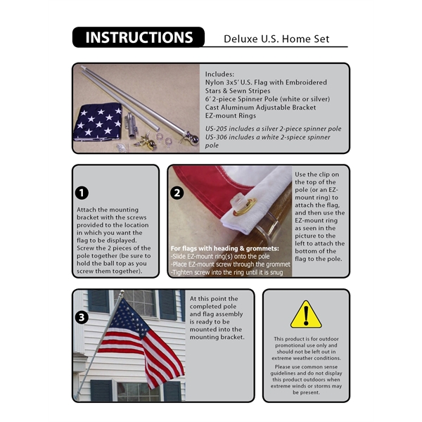 6' Deluxe U.S. Set - White Aluminum - 6' Deluxe U.S. Set - White Aluminum - Image 2 of 2