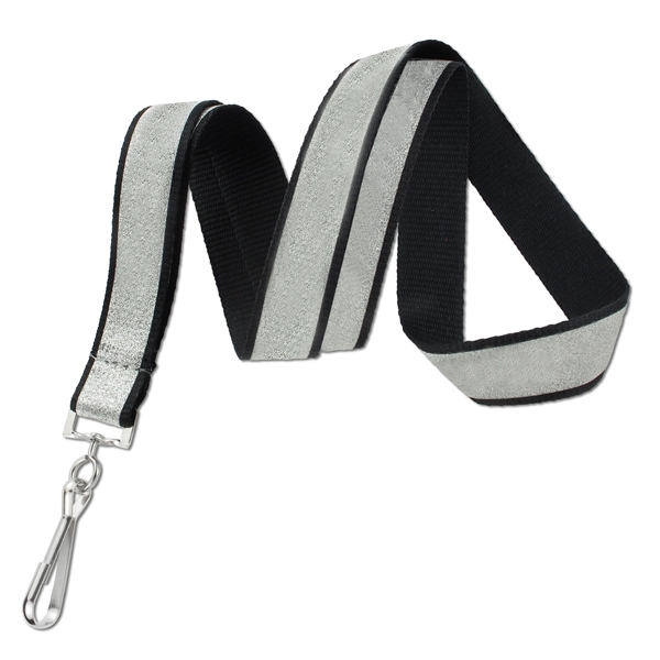 3/4" Glitter Tape Polyester Custom Silkscreen Lanyard - 3/4" Glitter Tape Polyester Custom Silkscreen Lanyard - Image 1 of 7