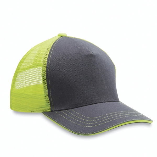 5 Panel Washed Twill Front  Soft Mesh Back Cap - 5 Panel Washed Twill Front  Soft Mesh Back Cap - Image 17 of 21