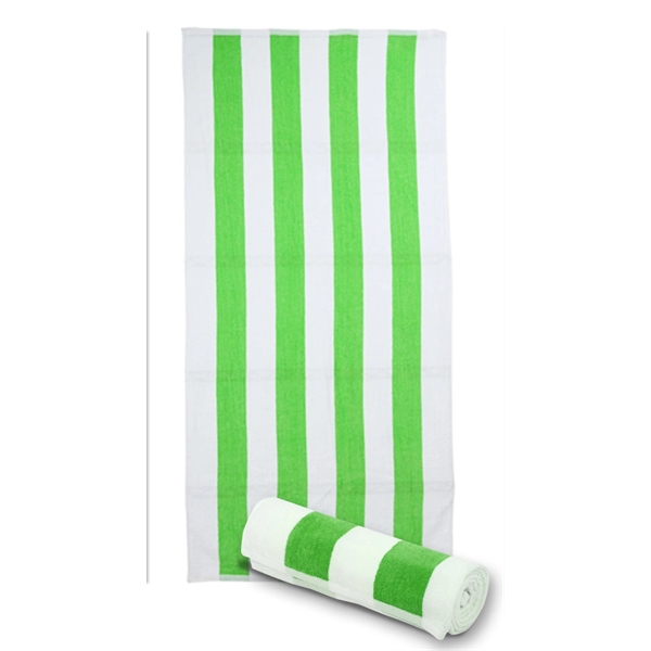 30x60 Terry Velour Cabana Stripe Beach Towels - 30x60 Terry Velour Cabana Stripe Beach Towels - Image 2 of 17