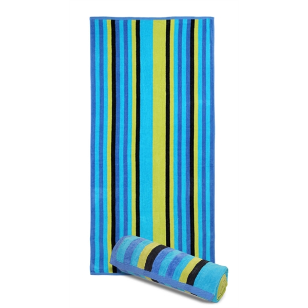 30x60 Terry Velour Cabana Stripe Beach Towels - 30x60 Terry Velour Cabana Stripe Beach Towels - Image 3 of 17