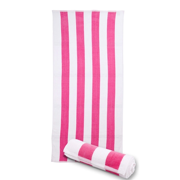 30x60 Terry Velour Cabana Stripe Beach Towels - 30x60 Terry Velour Cabana Stripe Beach Towels - Image 6 of 17
