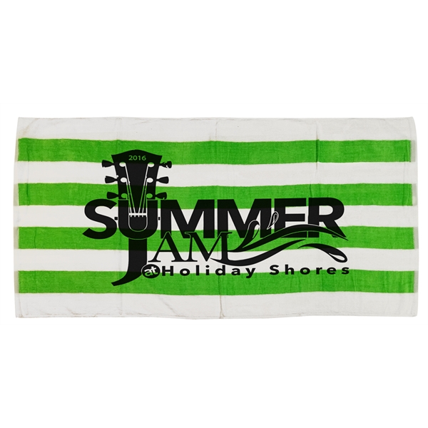 30x60 Terry Velour Cabana Stripe Beach Towels - 30x60 Terry Velour Cabana Stripe Beach Towels - Image 12 of 17