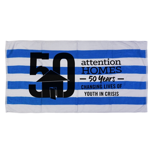 30x60 Terry Velour Cabana Stripe Beach Towels - 30x60 Terry Velour Cabana Stripe Beach Towels - Image 15 of 17