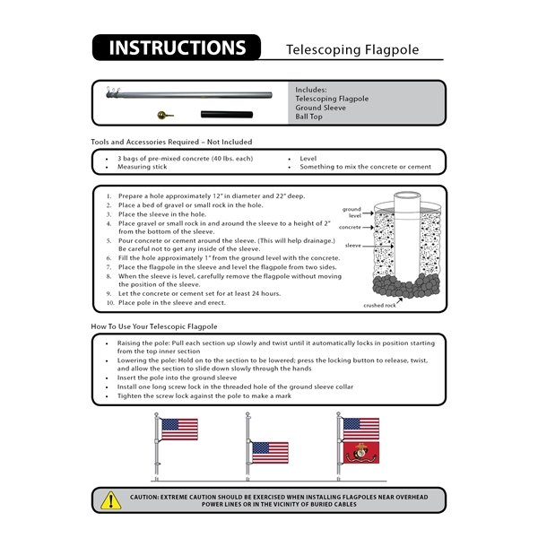 20' Aluminum Telescoping Flagpole - 20' Aluminum Telescoping Flagpole - Image 3 of 3