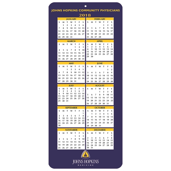 Year On-A-Page Calendar Card