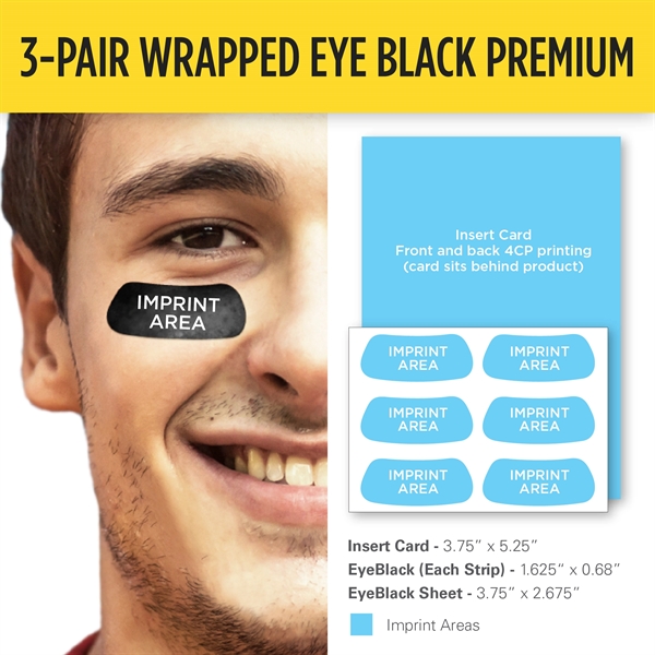 Packaged Athletic Eye Black 3 Pairs - Packaged Athletic Eye Black 3 Pairs - Image 2 of 3