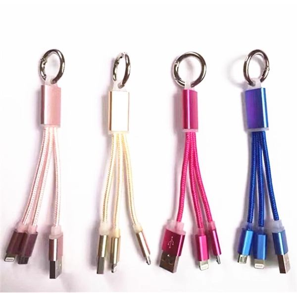 3-in-1 Charging Cable Keychain - 3-in-1 Charging Cable Keychain - Image 0 of 0