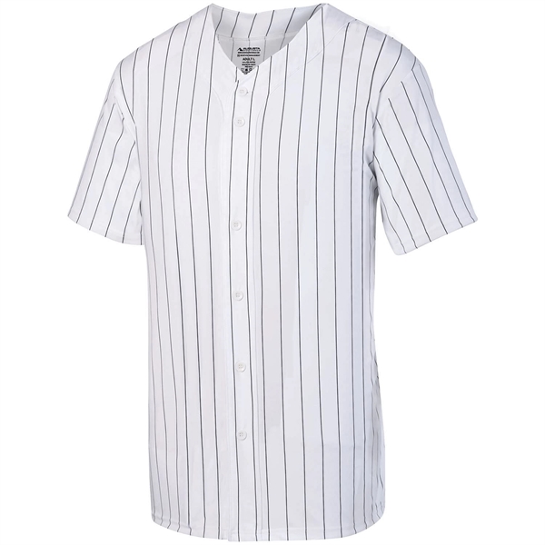 Pinstripe Full Button Baseball Jersey - Pinstripe Full Button Baseball Jersey - Image 0 of 3