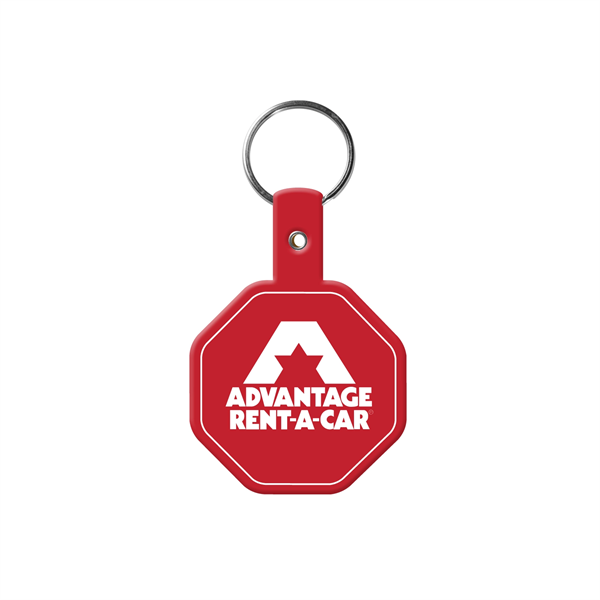 Stop Sign Flexible Key Tag with Split Ring Keychain - Stop Sign Flexible Key Tag with Split Ring Keychain - Image 0 of 17