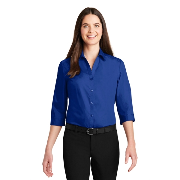 Port Authority Women's 3/4-Sleeve Carefree Poplin Shirt. - Port Authority Women's 3/4-Sleeve Carefree Poplin Shirt. - Image 2 of 48