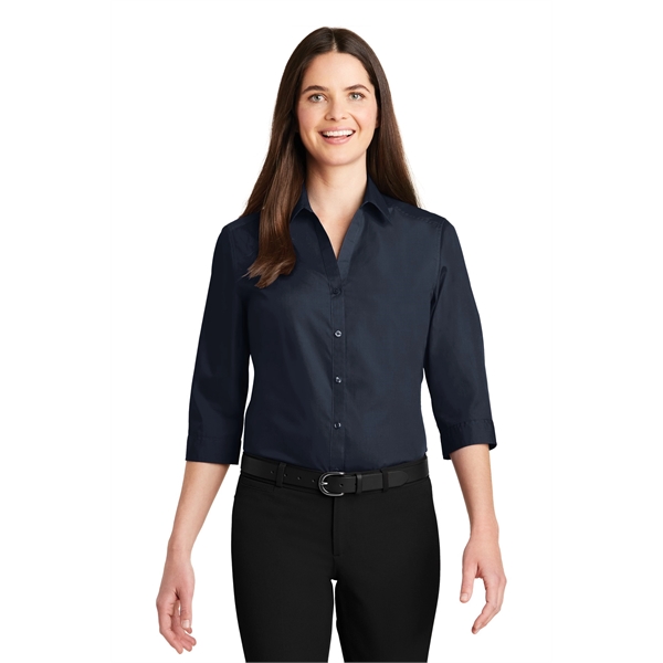 Port Authority Women's 3/4-Sleeve Carefree Poplin Shirt. - Port Authority Women's 3/4-Sleeve Carefree Poplin Shirt. - Image 5 of 48