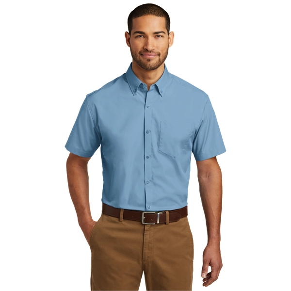 Port Authority Short Sleeve Carefree Poplin Shirt. - Port Authority Short Sleeve Carefree Poplin Shirt. - Image 5 of 30