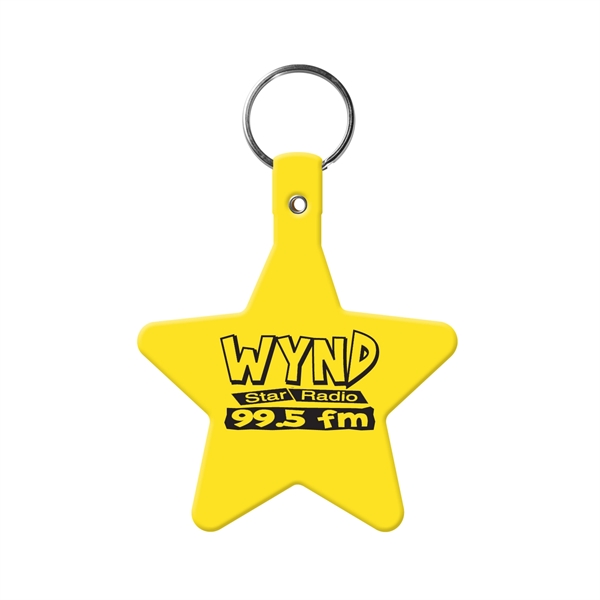 Star Key Tag with Split Ring Keychain - Star Key Tag with Split Ring Keychain - Image 0 of 17