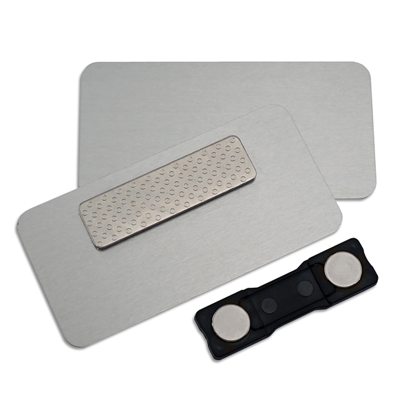 Metal Magnetic Name Badges (3" x 1.5" x 20 mil.) - Metal Magnetic Name Badges (3" x 1.5" x 20 mil.) - Image 1 of 2