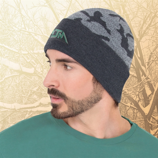 Acrylic, Cuff Toque (Urban Camo), Jacquard knit - Acrylic, Cuff Toque (Urban Camo), Jacquard knit - Image 5 of 7