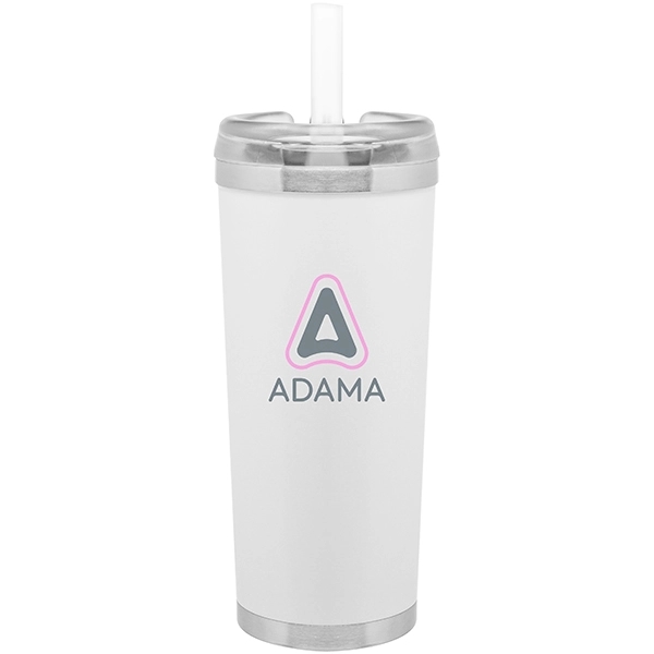 24 oz Brooklyn Stainless Insulated Travel Tumbler w/Straw