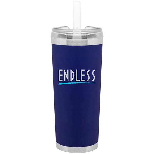 24 oz Brooklyn Stainless Insulated Travel Tumbler w/Straw