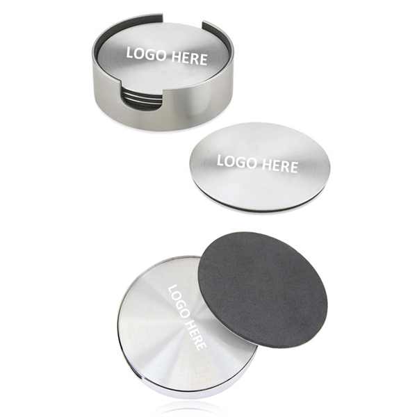6 Piece Stainless Steel Coaster Set - 6 Piece Stainless Steel Coaster Set - Image 1 of 1