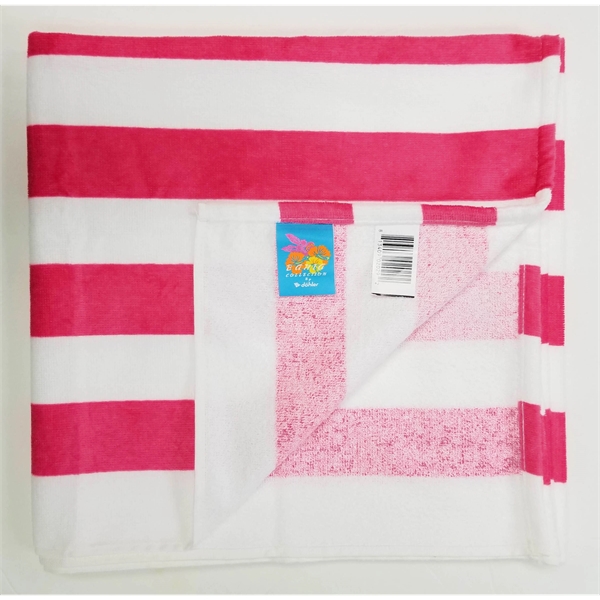 30x60 Pink Cabana Striped Beach Towel Bahia Collection. - 30x60 Pink Cabana Striped Beach Towel Bahia Collection. - Image 1 of 6
