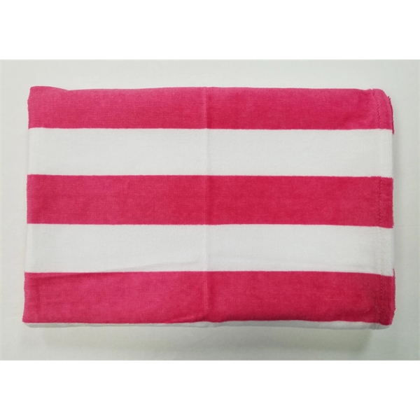 30x60 Pink Cabana Striped Beach Towel Bahia Collection. - 30x60 Pink Cabana Striped Beach Towel Bahia Collection. - Image 2 of 6