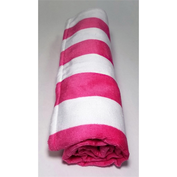 30x60 Pink Cabana Striped Beach Towel Bahia Collection. - 30x60 Pink Cabana Striped Beach Towel Bahia Collection. - Image 3 of 6