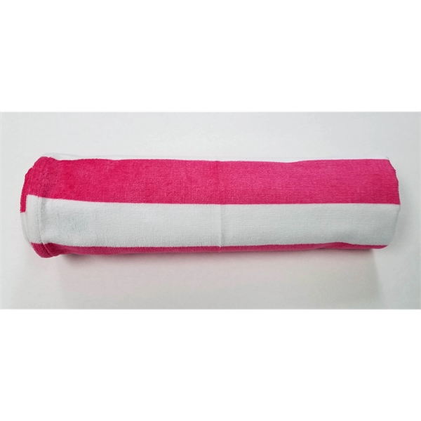 30x60 Pink Cabana Striped Beach Towel Bahia Collection. - 30x60 Pink Cabana Striped Beach Towel Bahia Collection. - Image 4 of 6