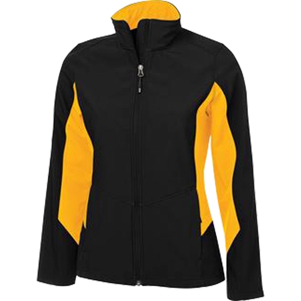 COAL HARBOUR® EVERYDAY COLOUR BLOCK SOFT SHELL LADIES' JACKE - COAL HARBOUR® EVERYDAY COLOUR BLOCK SOFT SHELL LADIES' JACKE - Image 0 of 5