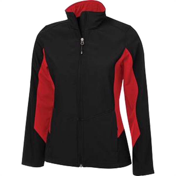 COAL HARBOUR® EVERYDAY COLOUR BLOCK SOFT SHELL LADIES' JACKE - COAL HARBOUR® EVERYDAY COLOUR BLOCK SOFT SHELL LADIES' JACKE - Image 2 of 5