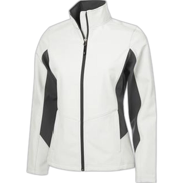 COAL HARBOUR® EVERYDAY COLOUR BLOCK SOFT SHELL LADIES' JACKE - COAL HARBOUR® EVERYDAY COLOUR BLOCK SOFT SHELL LADIES' JACKE - Image 4 of 5