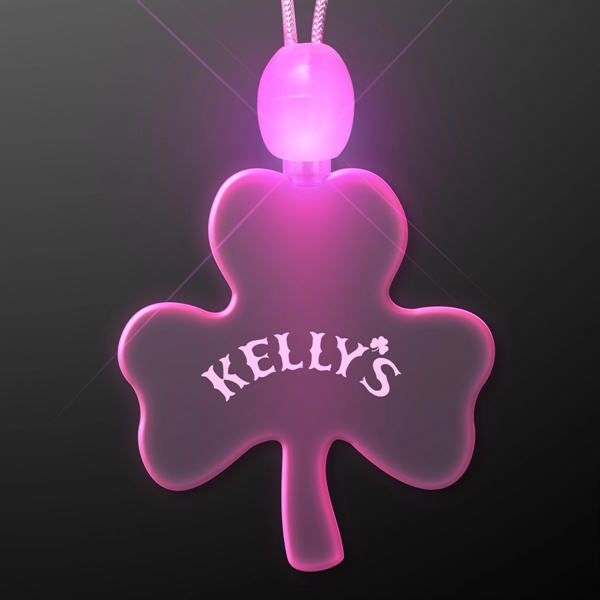 Acrylic Big Shamrock Shape Necklace with LED - Acrylic Big Shamrock Shape Necklace with LED - Image 4 of 9