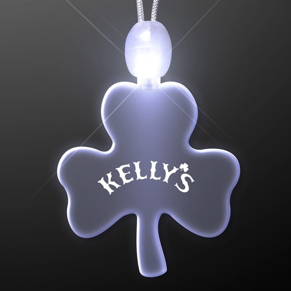 Acrylic Big Shamrock Shape Necklace with LED - Acrylic Big Shamrock Shape Necklace with LED - Image 6 of 9