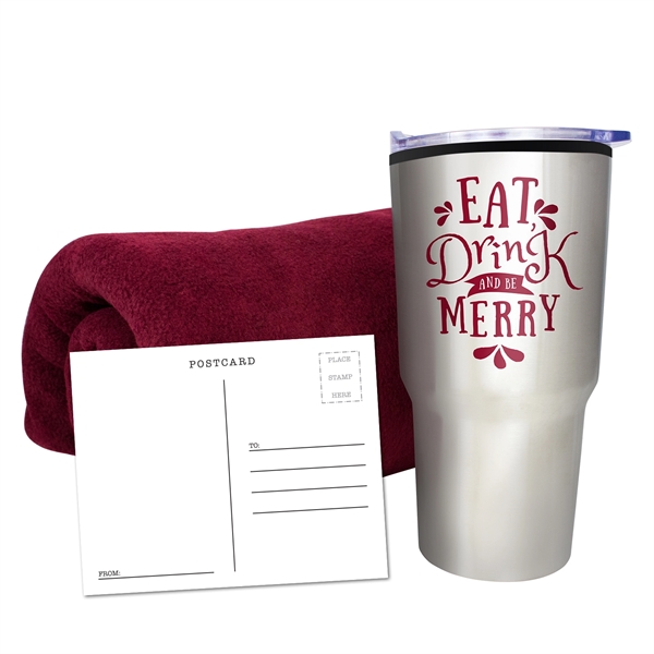 Fleece Blanket and Tumbler Combo Set