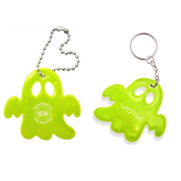 Ghost Reflective Keychain PVC High Visibility - Ghost Reflective Keychain PVC High Visibility - Image 1 of 3